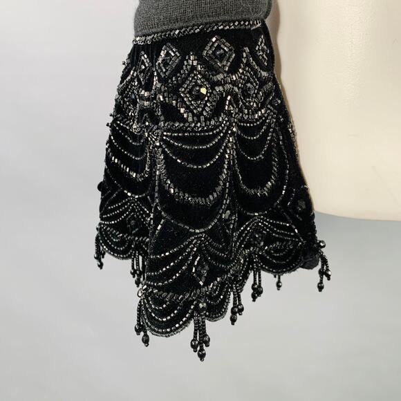 RALPH LAUREN Size M Black Cashmere Beaded V-Neck Dress Top - Picture 3 of 10